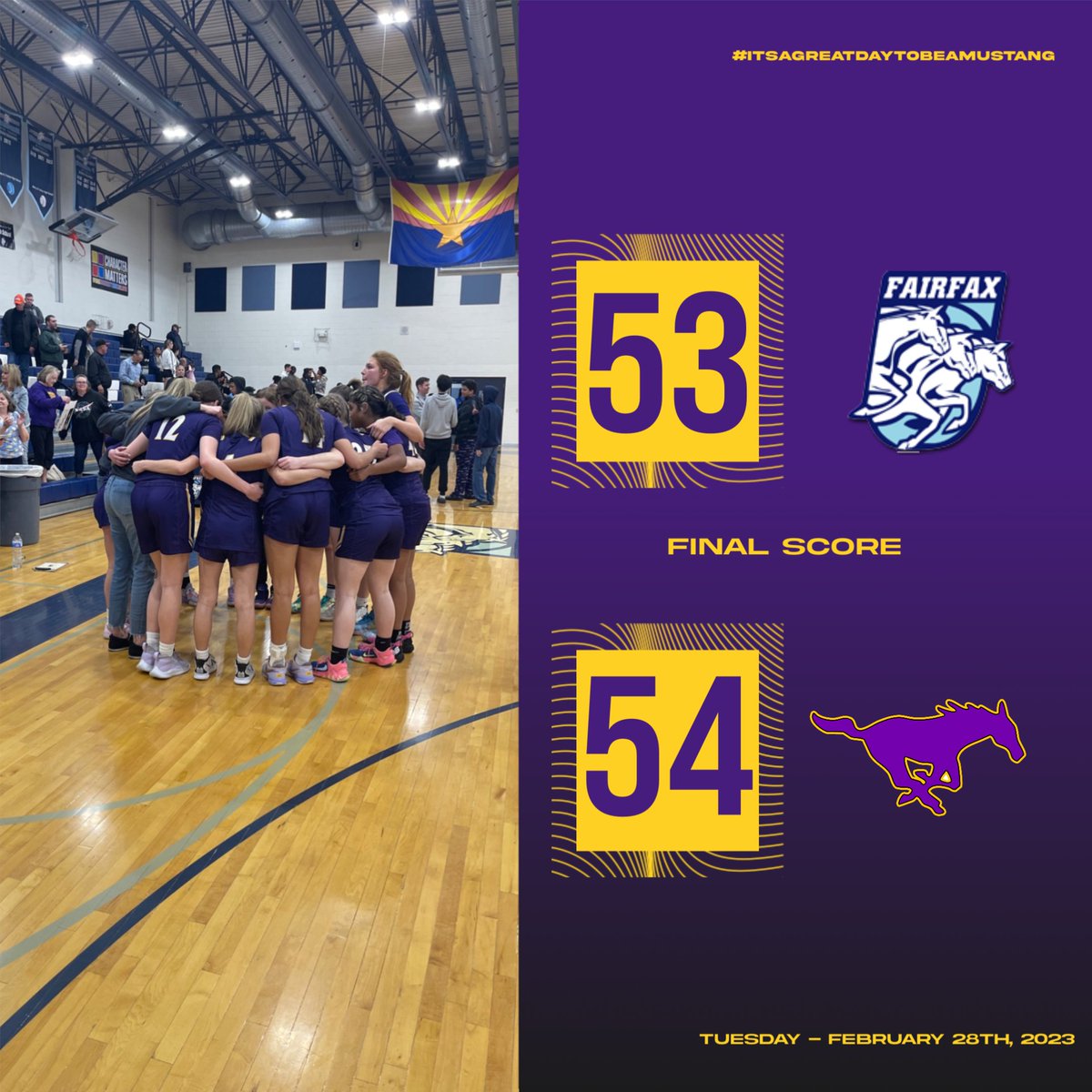 Mustangs advance to 5A state championship game Friday night. Congratulations ladies!