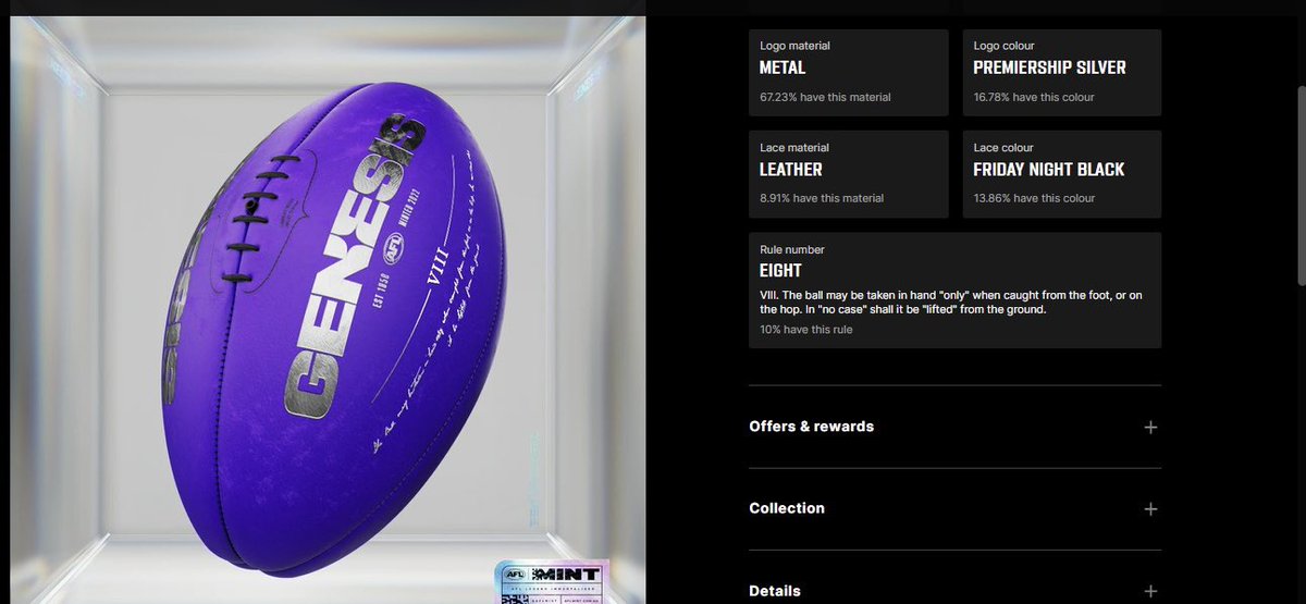 TEckst's tweet photo. Revealed this purple bad boy! #genesisball #aflmint https://t.co/C7cVBSZW59