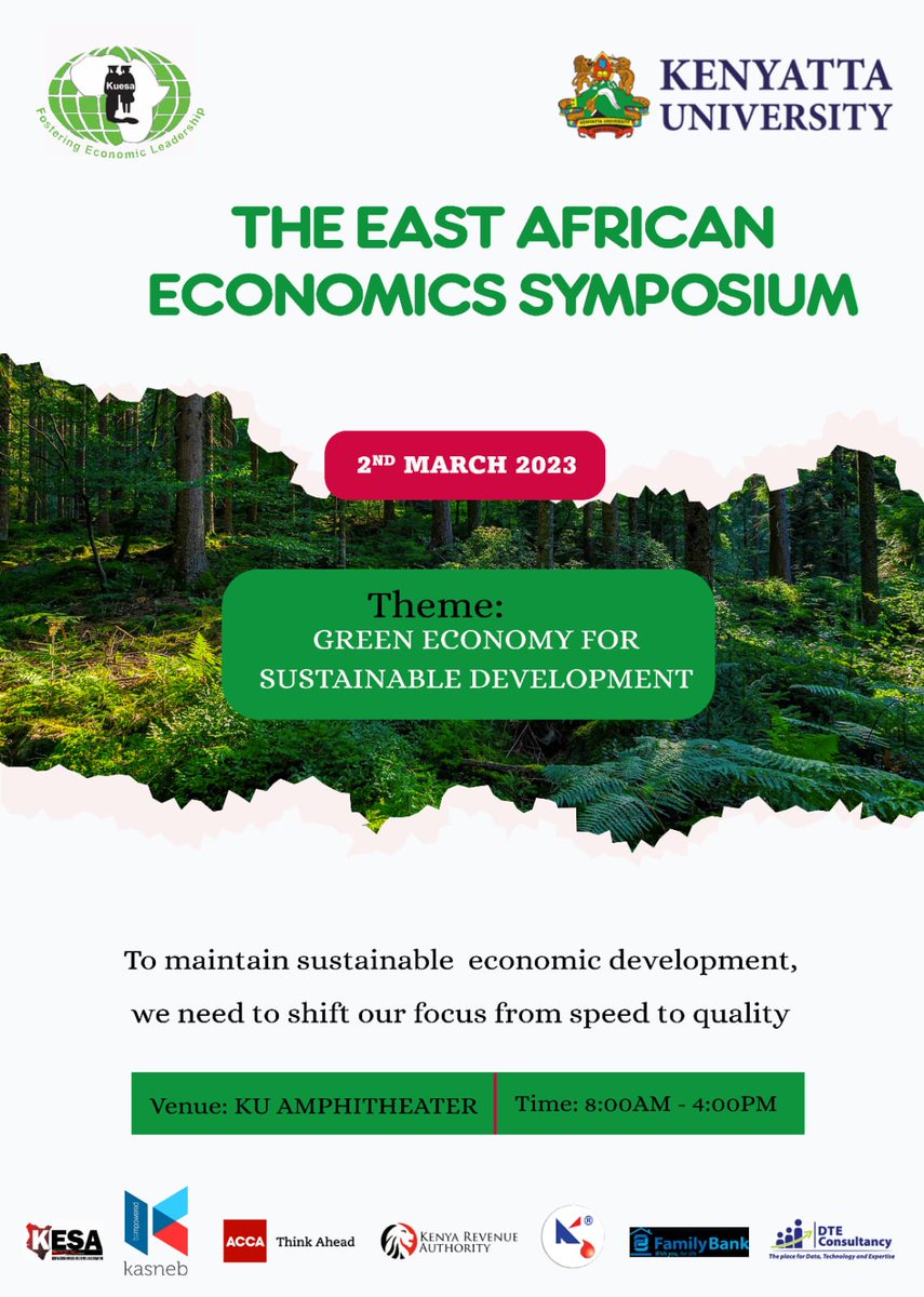 'List me 30 nations that flourish both environmentally and in economic respects, and I'll show you how backward Africa is❗'

This is why @kuesaku invites you to the EAST AFRICA ECONOMIC SYMPOSIUM happening tomorrow at Amphitheater

#EAES
#KaribuniKU
#greendevelopment