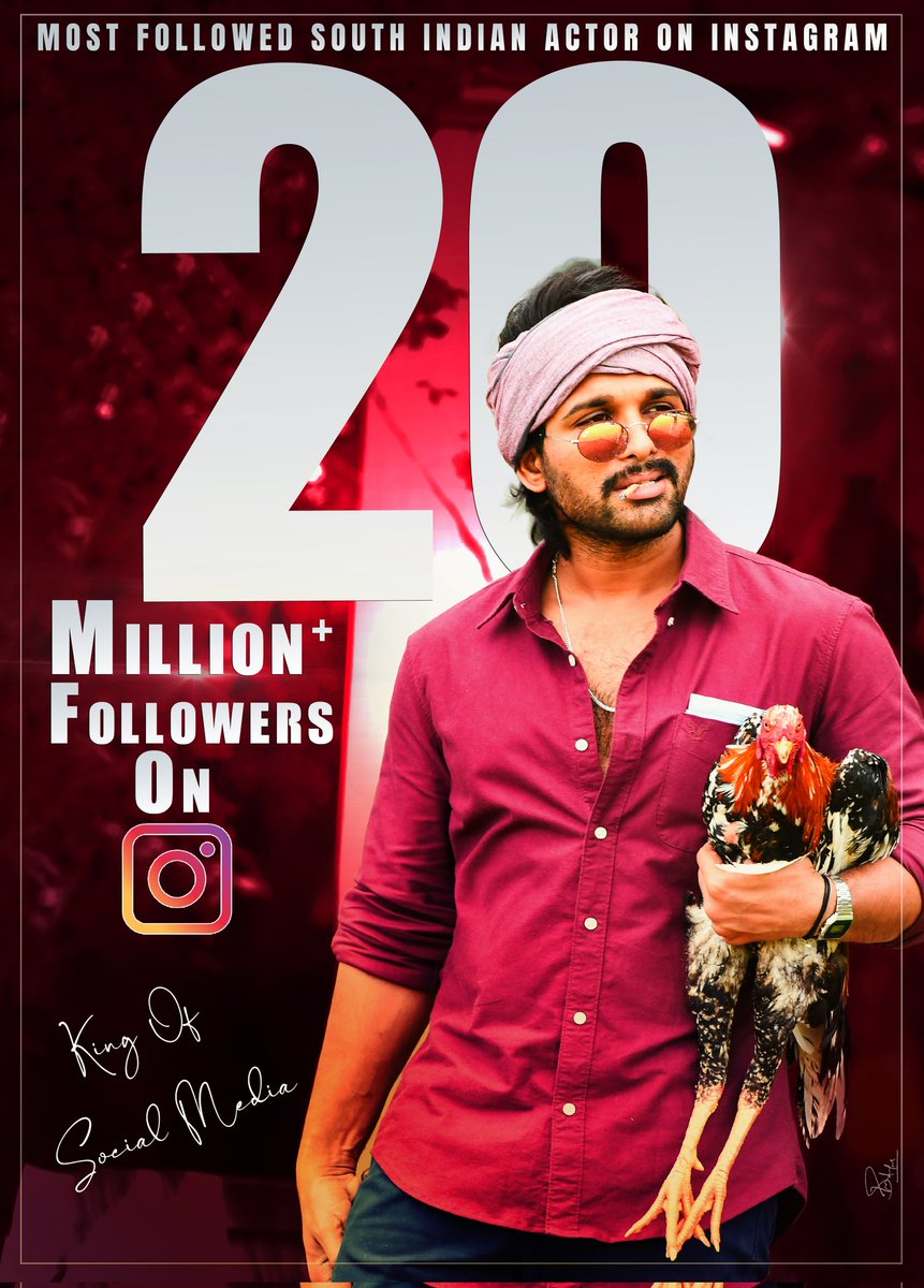 Bunny_warriors's tweet photo. 20 Million Followers For Our Icon Star @alluarjun On Instagram.. 🔥

Most Followed South Indian Actor On Instagram  😎💥

#AlluArjun #PushpaTheRule
#20MAlluArjunFamilyOnInsta https://t.co/thmRtMLcS2