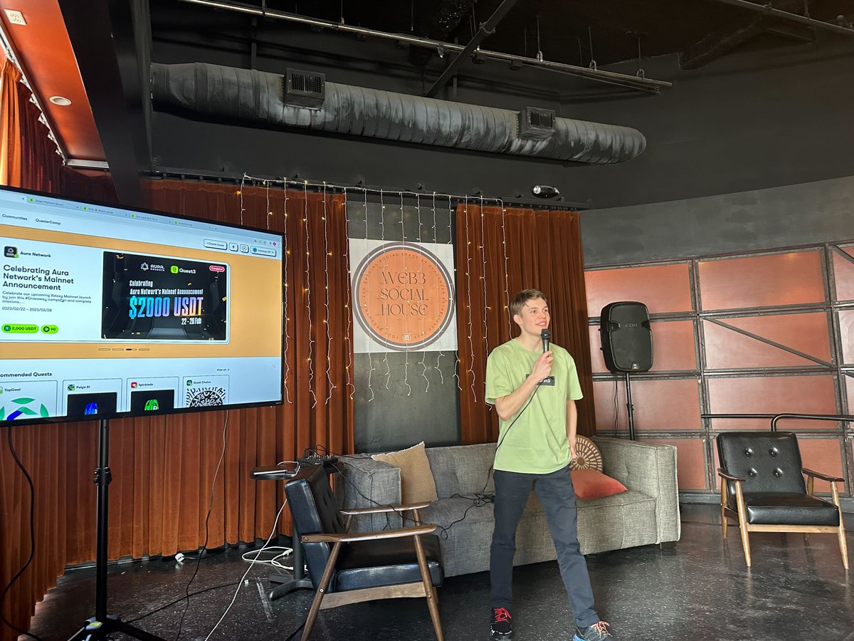QuestN_com's tweet photo. GN Denver! 🌃 Today was lit 🔥🎤
🌟🤲Shoutout to everyone who vibed with us 
Tmr is another time to turn up @EthereumDenver🎉🥳 https://t.co/G6hb6KfhVa