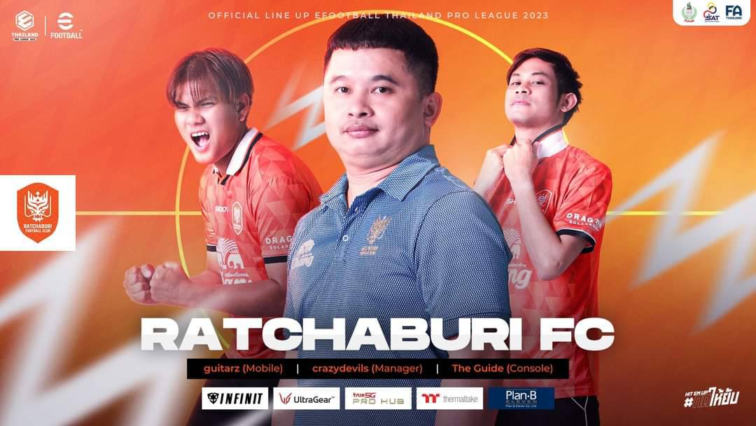 RatchaburiFC's tweet image. ราชันมังกร "Ratchaburi F.C." 🐲🧡
- crazydevils (Manager)
- guitarz (Mobile)
- The Guide (Console)
การแข่งขัน eFootball Thailand Pro League 2023 🏆
🗓เริ่ม 18 มีนาคม 2566 เป็นต้นไป
#ETPL2023 #HITEMUP #กดให้ยับ #eFootball #Eleaguethailand

Cr. facebook.com/photo?fbid=751…
