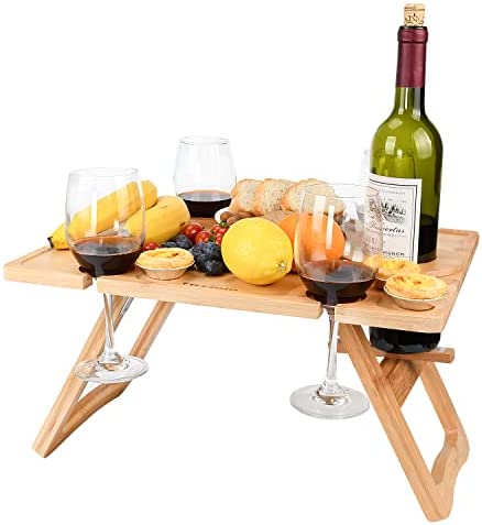 amazon.com/dp/B08QRCFGXY?…
Price:$34.99↘$29.99 
Tirrinia Bamboo Wine Picnic Table, Ideal Wine Lover Gift, Large Folding Portable Outdoor Snack & Cheese Tray for Concerts at Park, Beach