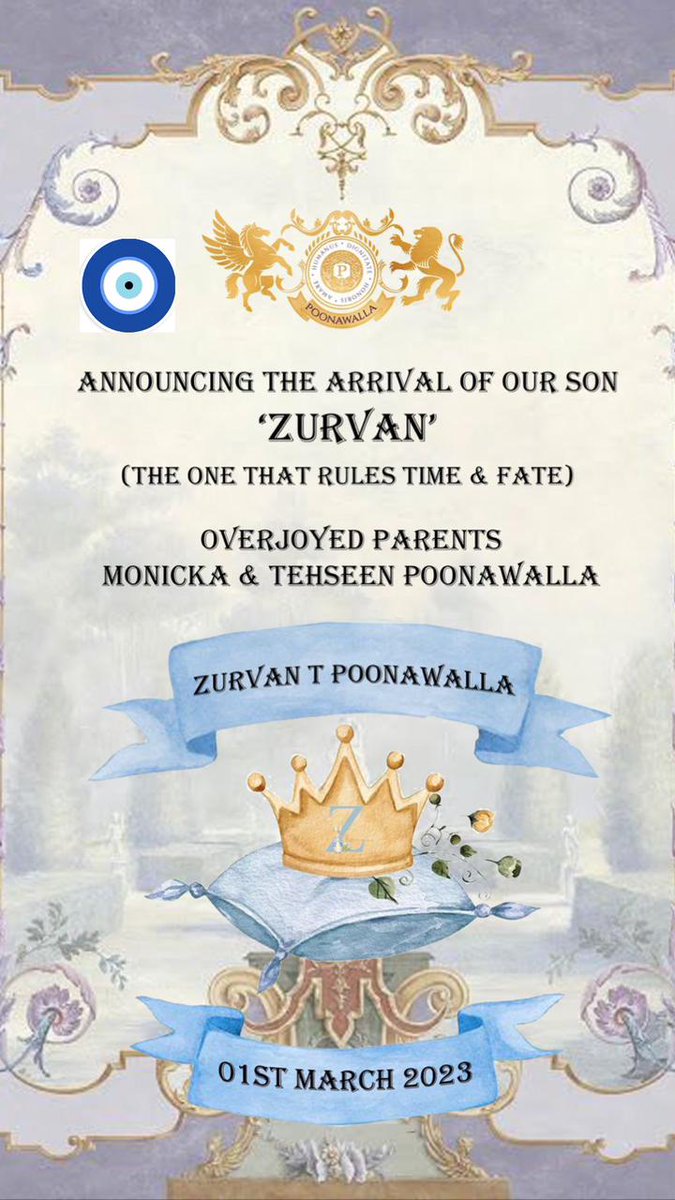 tehseenp's tweet photo. We are pleased to announce the arrival of our son ZURVAN- he who rules Time &amp; Fate!
Sending gratitude to the universe! 🧿 
Gratitude to the brilliant Docs &amp; the support staff, the procedure was super fun &amp; filled with laughter!
Both @mvadera &amp; ZURVAN are doing magnificent! 🙏🧿 https://t.co/X8jjpBbVID