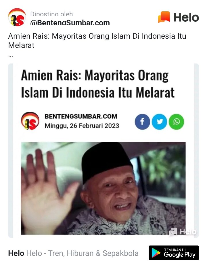 DoankWarto's tweet photo. Mbah Amien Rais ini bagaimana nih, mosok melihat orang miskin atau melarat dari sudut pandang Agama?

Memangnya WNI yg non muslim kaya dan makmur semua gitu ?

Jangan provokasi dengan menggunakan isu agama mbah !!! https://t.co/tl787FTnrU