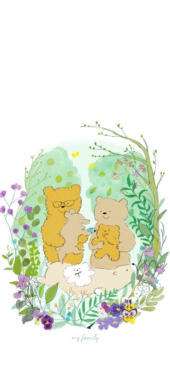 「遅くなりましたが2月分の壁紙です^^ 」|ももろ　4／20発売絵本「パンダのパクパクきせつのごはん」のイラスト