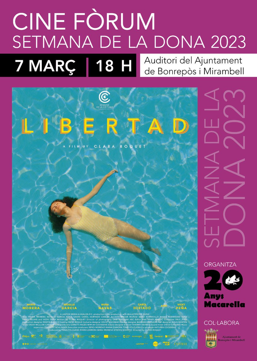 acMacarella's tweet image. Properes activitats macarelleres 👇
- divendres 3 de març 19:45h Exposició Joan Fuster 🥸@AVLoficial i Club de Lectura 📚
- dimarts 7 de març 18h Cine setmana de la dona 📽️