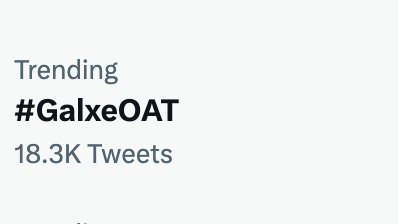 Galxe's tweet photo. Trending on @Twitter is everyone’s favourite #GalxeOAT 🌠

This lightweight NFT solution is utilized by Web3 projects across industries to engage with their communities, and new OAT campaigns are released daily on https://t.co/yxdPH0SQ9l ☄️

Discover the power of #GalxeOAT today! https://t.co/iaxVMR4Mi8