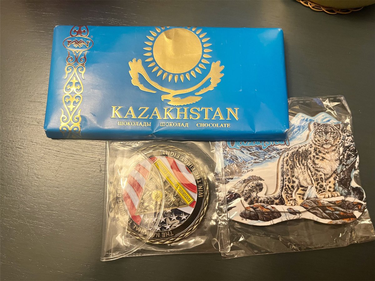 Had a great night with a visiting group from the Kazakhstan Army.  Made new friends and talked about common places dear to when I lived there. The conversations & comradery were wonderful. Their small gift of chocolate was the largest in my heart.#fortirwin #leadtrainwin #allons