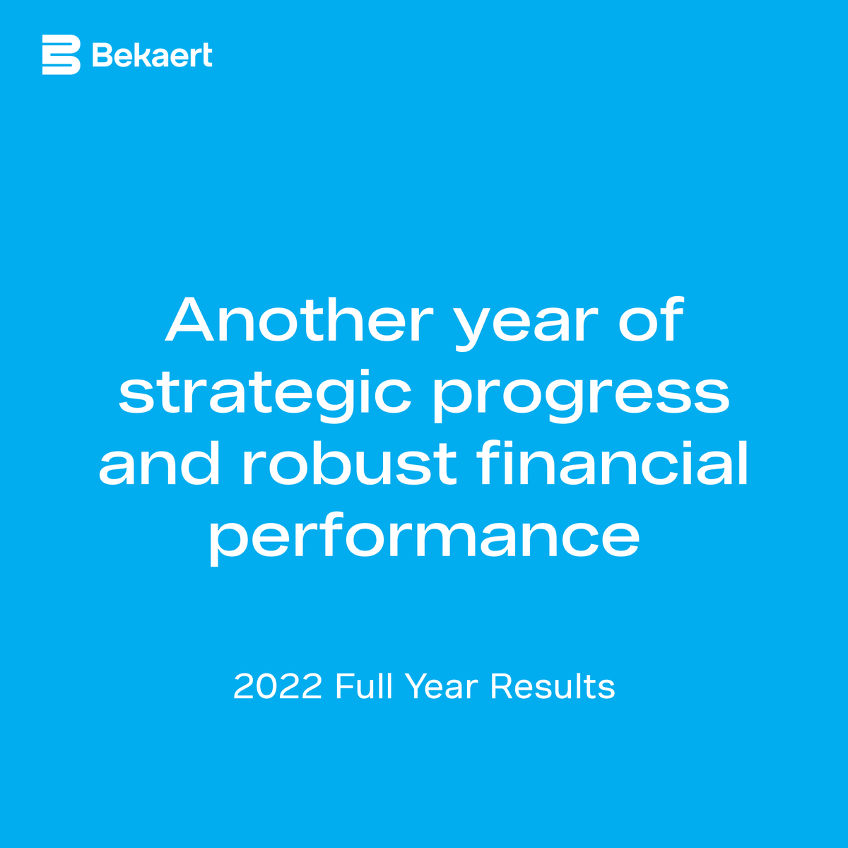 Sales up +17% • EBITu of € 459 million (margin 8.1%) • Net debt/EBITDAu of 0.7x • Proposed dividend of € 1.65 per share and continued share buyback • Read more: bekaert.com/en/about-us/ne…