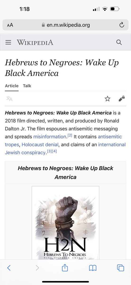 hebrews2negroes's tweet photo. 10-31-2022, THE JEWS STARTED A “HEBREWS TO NEGROES” WIKIPEDIA PAGE.  MYSELF &amp; OTHER BLACK PEOPLE TRIED TO COUNTER-EDIT THE “NEGATIVE” STATEMENTS MADE ABOUT ME.  WE WERE THREATENED &amp; “BLOCKED INDEFINITELY” BY THE JEWS FROM MAKING EDITS TO MY MOVIE “WIKIPEDIA” PAGE. WHY THE FEAR?👀 https://t.co/dxsHjNynyC