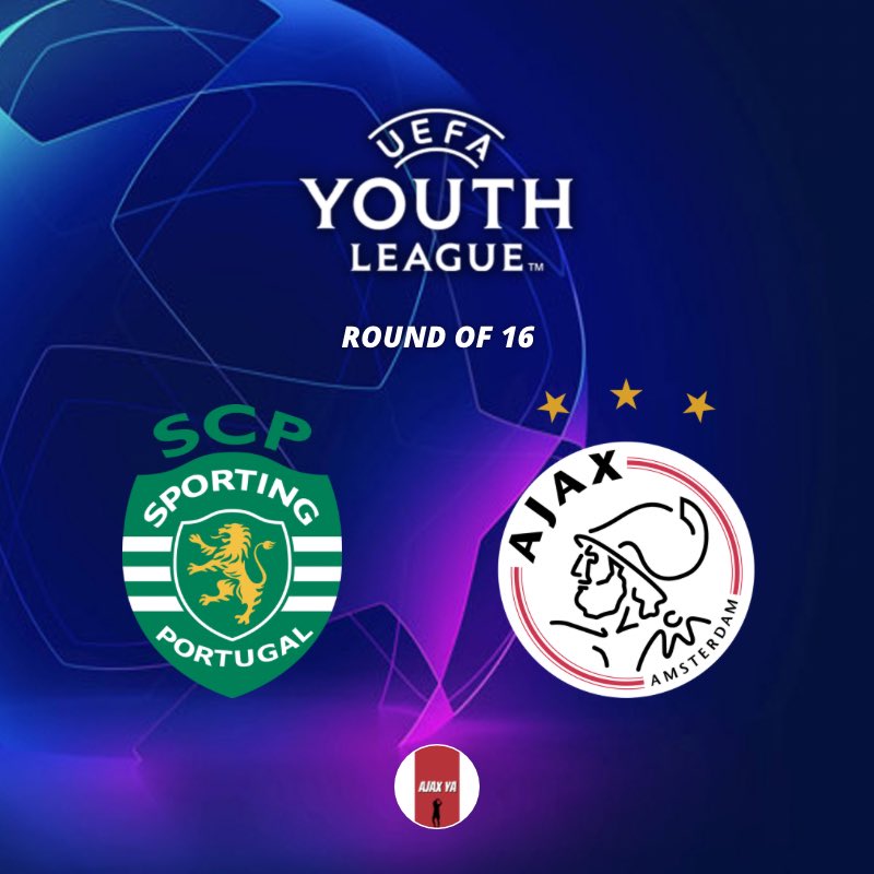 AjaxYA's tweet photo. 𝗨𝗬𝗟 𝗠𝗮𝘁𝗰𝗵𝗱𝗮𝘆! ✨
• Sporting CP U19 v Ajax U18
⏰ 12:00 🇵🇹 / 13:00 🇳🇱
#AjaxU18 #SCPAJA #UYL https://t.co/iLXN4BN1HL