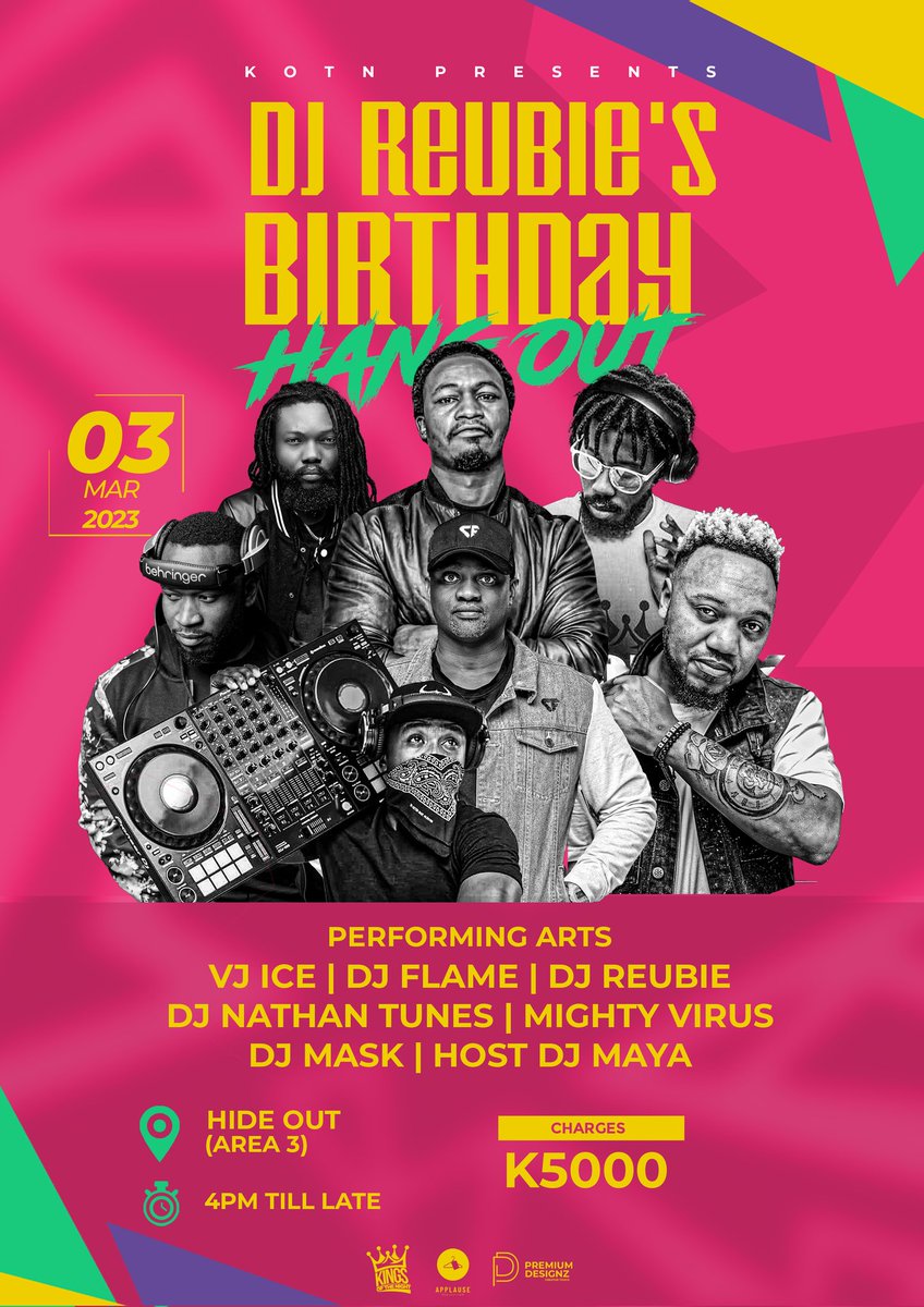 DjReubie's tweet photo. It's Going down on 3rd March @hideout_malawi if you happen to be in #lilongwe come join us for the #partyoftheyear starring @icethavj @djmaskmw @djnathantunes @mightyvirus @djflamemw and host @djmaya2012 special appearance by @Zeze_Kingston 

RT https://t.co/xzGsvvjwAw