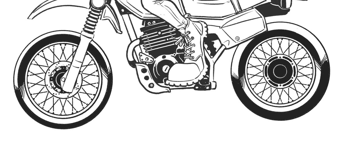 Drawing Spoked wheels is boring 😣 but it is worth #motorcycles #illustration #wheels