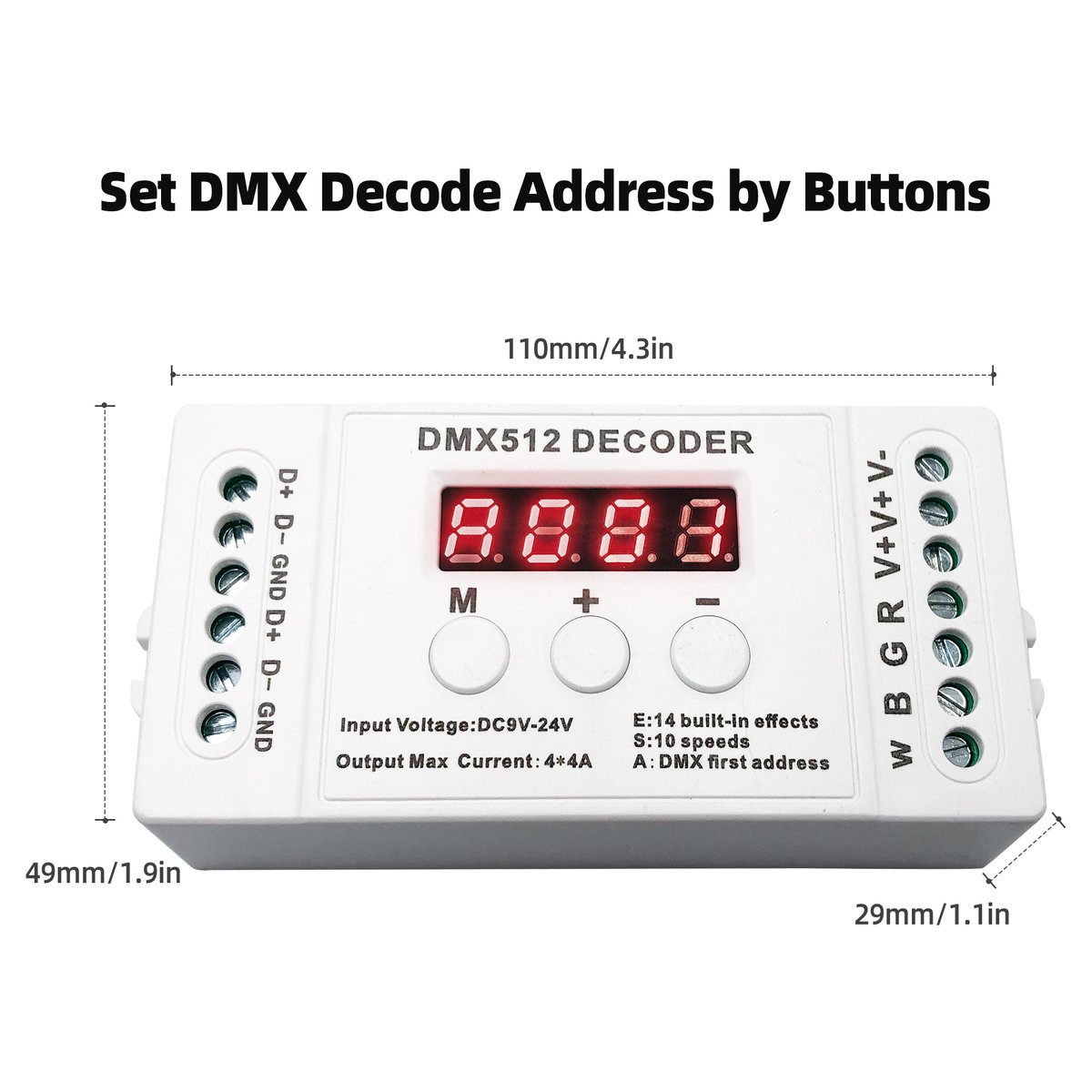 GIDEALED's tweet image. DMX512 Decoder DMX Dimmer Driver 16A PWM Dimming LED Controller for RGB RGBW LED Strips DC12-24V.
🖖🫴Here is the link: amzn.to/3IzXBY3

#dmx #dmx512 #dmxdecoder #leddecoder #rgbwdecoder #4chdecoder #24Vdecoder