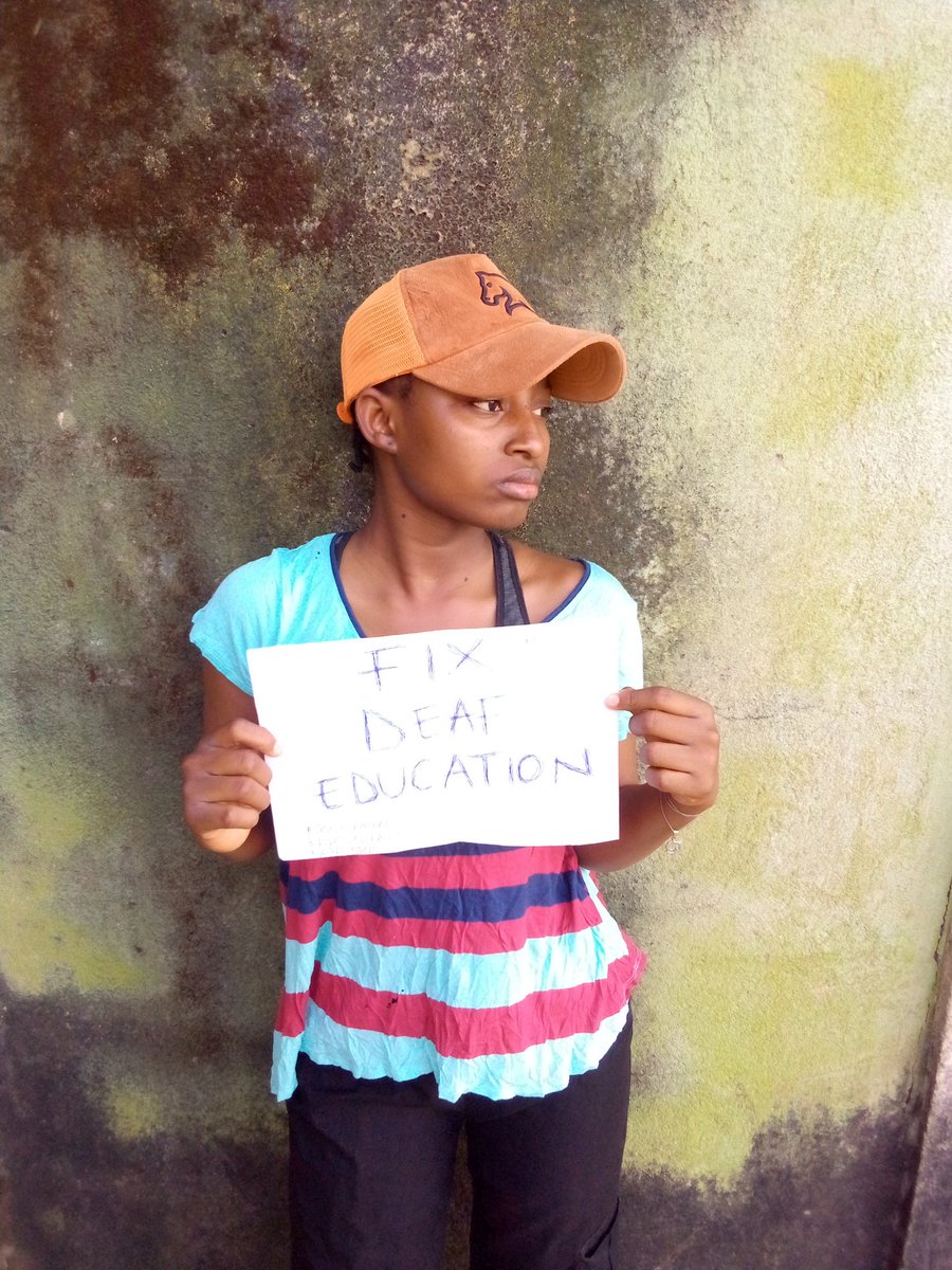 Am deaf, and i have my rights!
Bring an end to discrimination in Nigeria. We are not keeping quiet till we are heard!
<a href="/BitrusWuni/">Wuni Emeka - #MiddleBelter</a> <a href="/FixDeafEdu/">FixDeafEducation</a> <a href="/WBG_Education/">World Bank Education</a> <a href="/IDA_CRPD_Forum/">International Disability Alliance (IDA)</a> 
#fixdeafeducation
