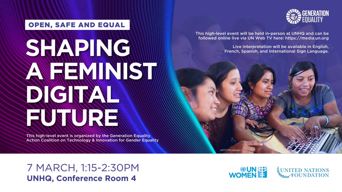 La 67e session de la Commission de la condition de la ♀️ #CSW23 se tiendra du 6 au 17 mars 2023 à New York(USA)
Les coalitions d'action s'engagent à travers des activités qui porteront sur la réaffirmation des ppes partagés de #GénérationÉgalité pr un avenir numérique féministe
