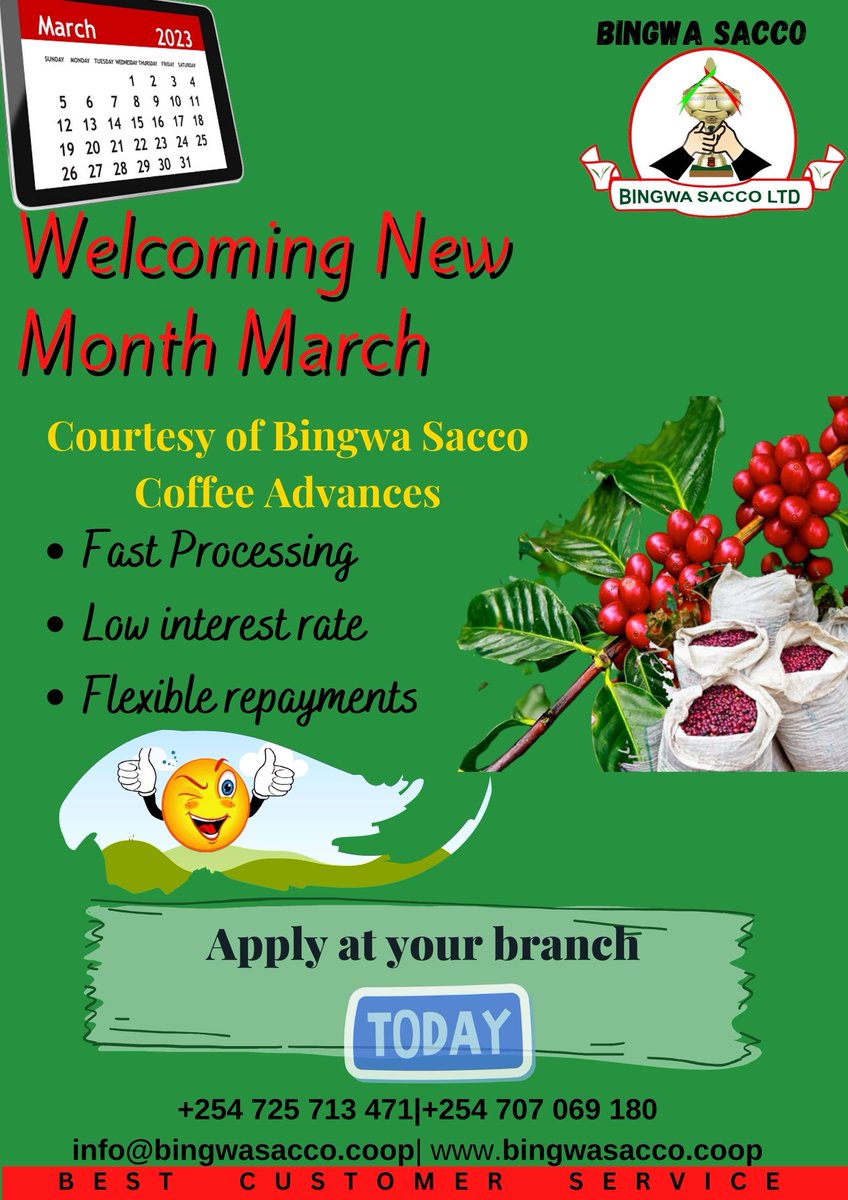 Tukingoja Coffee payout, usikaukiwe, visit your branch and get coffee advance pap!
Happy new month member
#HappyNewMonth 
#bestcustomercare