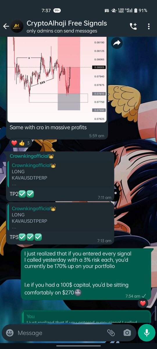BNBUSDTP paid also

Guess who did 170% in a day🌚🌚

I’d give you a hint, check the third slide

Remember, the group is free
Click read thread to join