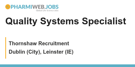PharmaNews_Jobs's tweet image. Quality Systems Specialist - Thornshaw Recruitment - Dublin (City), Leinster (IE)
Find Out More: bit.ly/3Y5tayF

#QualitySystems #Specialist needed! Ensure compliance with global regs &amp;amp; SOPs. Must have knowledge of #QMS, #CAPA &amp;amp; #Auditing. #JobAd #Pharmaceutical #Careers
