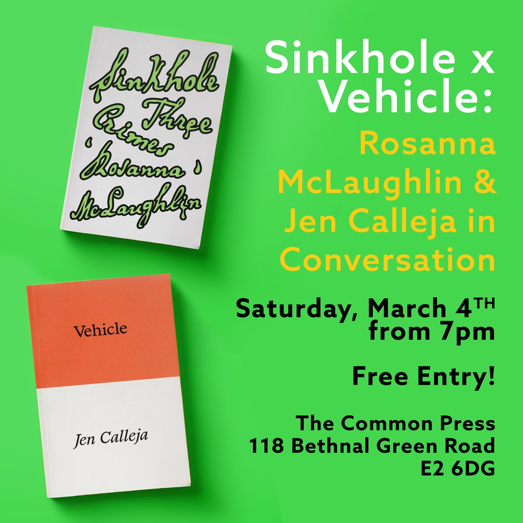 Join us this Saturday to celebrate two wonderful books from the incredible Montez Press and Prototype Publishing!
⁠
Tickets for this event are free and can be booked here: eventbrite.co.uk/e/sinkhole-x-v…