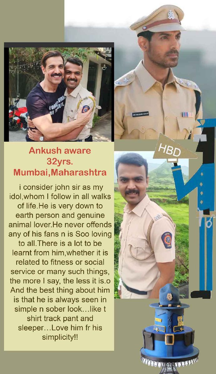 KritiKumar24's tweet photo. “Tan Man Dhan Se Badh Kar ,
Jan Gan Man!!”🇮🇳

Here’s wishing @AnkushWare1 a very very happy birthday!!
Thankyou fr ur unconditional love fr our country n our Idol..@TheJohnAbraham 

Lots of Love n Respect 
#Patriots #Indian #birthdayboy #JohnJournal https://t.co/4fiPTuFPZy