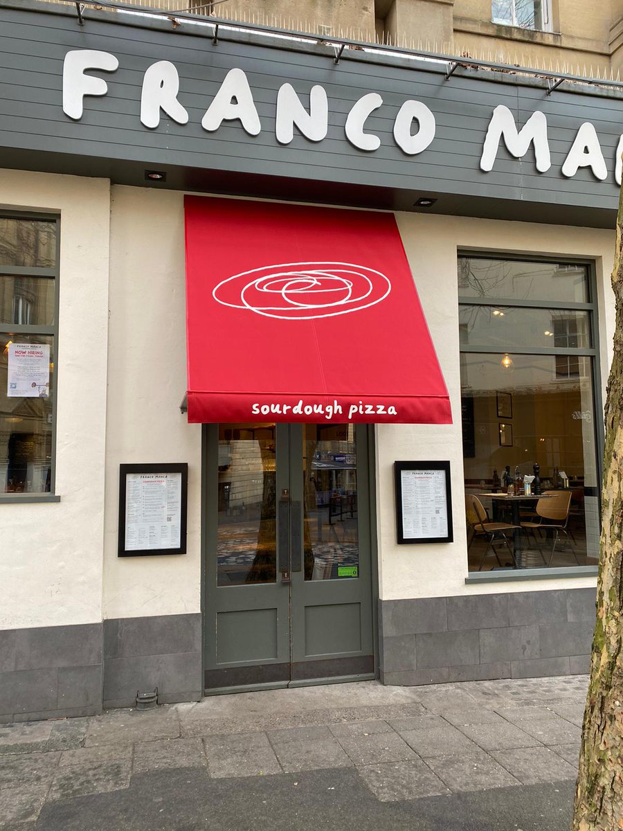 Radiant_Blinds's tweet image. Franco Manca in Bristol just had this open ended fixed frame awning installed with their distinctive colour choice and signwriting.  Franco Manca is a sourdough Neapolitan pizza business operating around 70 pizzerias in the UK.  #FixedFrame #FrancoManc

radiantblinds.co.uk/open-ended-fix…