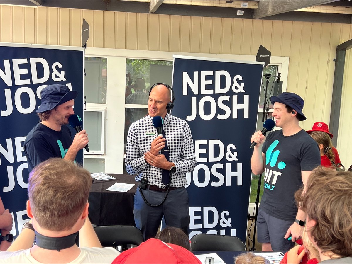 ACTEducation's tweet photo. The @hit1047Canberra breakfast team broadcast live from Yarralumla Primary School this morning, with the hosts getting lessons from teachers on Italian, art and general knowledge, among other things. Hope you enjoyed the visit Ned and Josh! https://t.co/QJPLKMvR6g