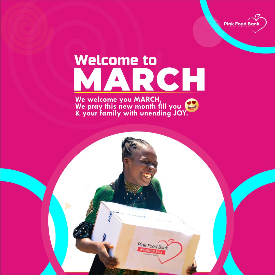 pinkfoodbank's tweet photo. Welcome to March,
May this new month fill you and your family with unending Joy. Happy New Monthβ¨
#pinkfoodbank #newmonth #march #2023 #happynewyear #empowerment #academic #support #giving #love #zerohunger #touchlife #turnonelifearound #communitydevelopment #africaNotWasting https://t.co/4Bde7nKHxA
