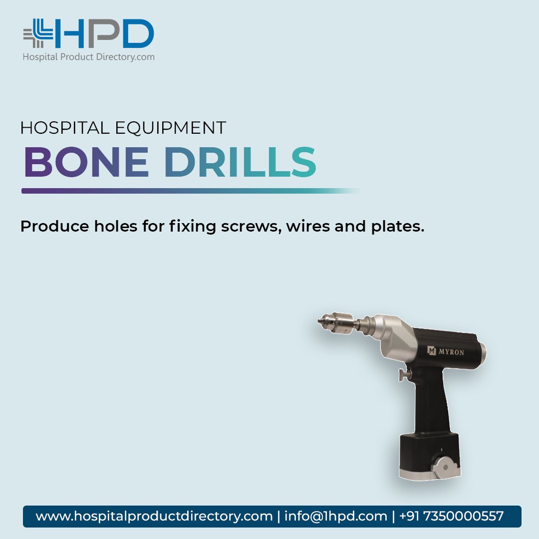 NewHPD's tweet photo. Some Guidelines On The Use Of Bone Drills - By HPD

Read Blog :- https://t.co/nmwTToe9JN

#boneDrills #HospitalEquipment #hospitalProductDirectory https://t.co/Z0zs5BMltX