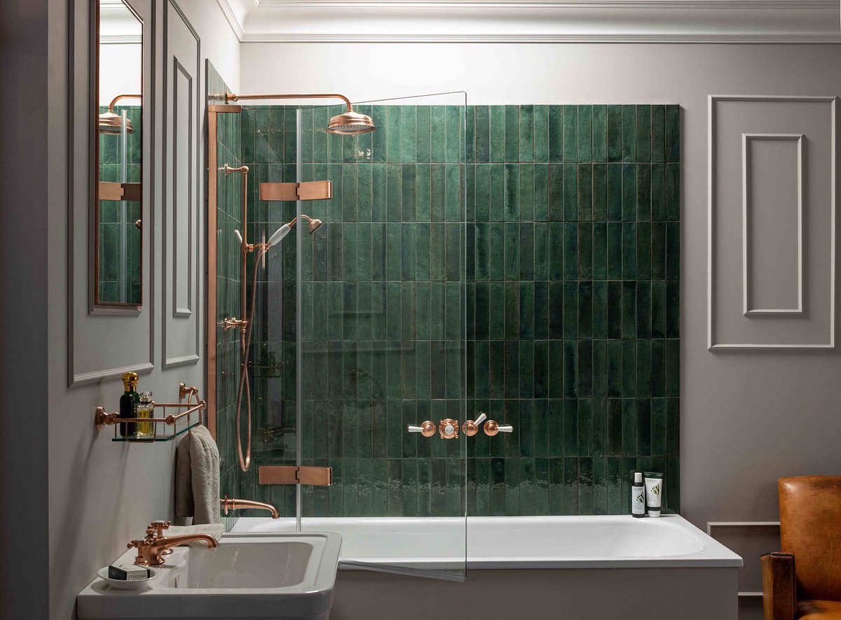 MatkiShowering's tweet photo. Add luxury to your bathroom, even if space is limited.
Our EauZone Two Panel Bath Screen is a stylish and practical way to combine showering and bathing. Shown in Living Copper - fabulous with the opulent green tiles!
https://t.co/8FronLFsdw
#bathscreen #smallbathroomdesign https://t.co/OGkxbmAWQ5