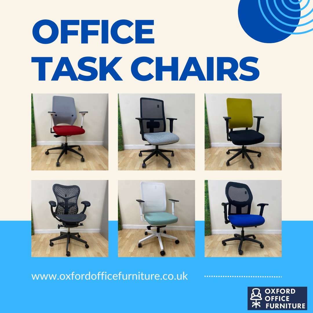 OxfordOffice's tweet image. Are you looking for a new office chair?

From ergonomic chairs to high-back mesh chairs, we stock them all.

Contact us today to find your new office chair!

📌 Oxford Office Furniture
📞 01865 598222
🌐 oxfordofficefurniture.co.uk

#OxfordOfficeFurniture #OfficeChair #TaskChair