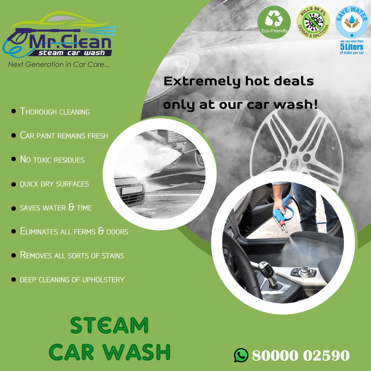 #mrcleansteamcarwash #steamwash #steamcarwash  #carwash #ecofriendly #nochemicals #savewater #quickdry #savetime #ecofriendly #anitisation #DisInfection #steamservices #carwash #carsteaming #carcareservices #deepcleaning #rajkot_instagram #rajkot #gujarat