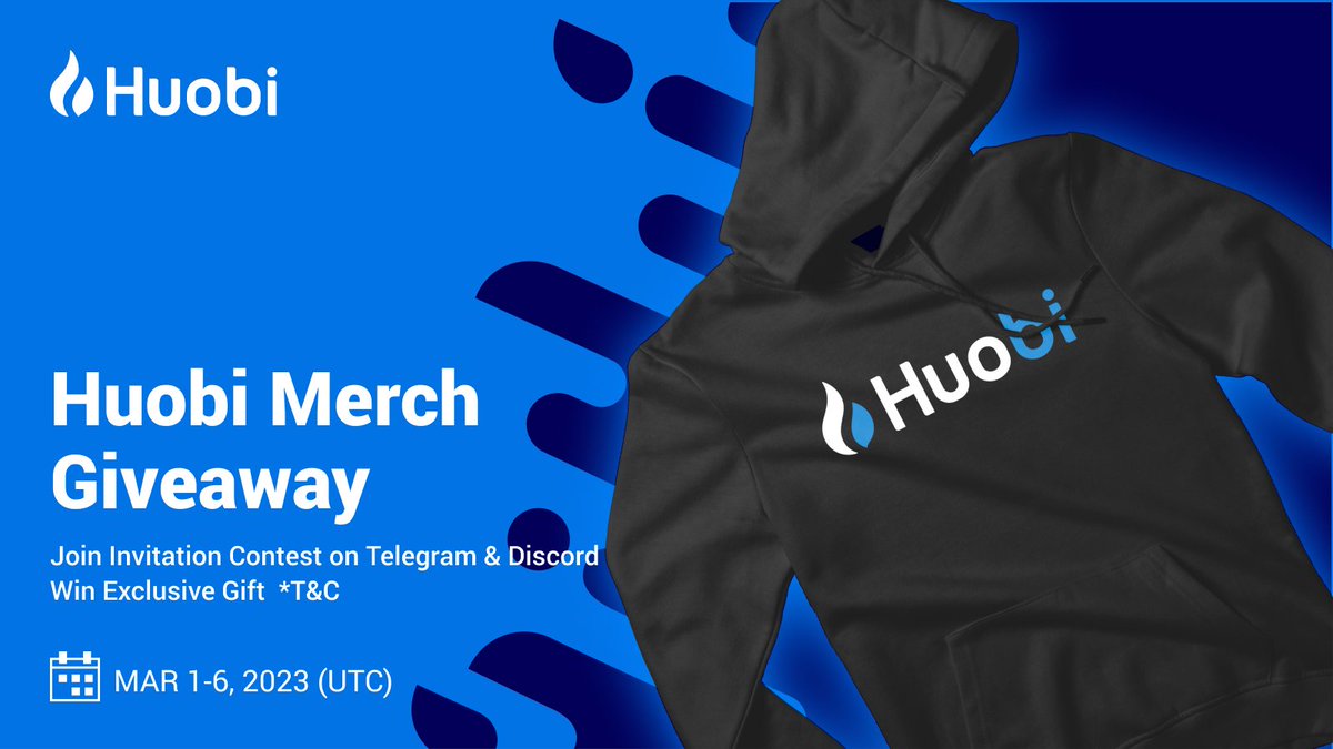 HTXCommunity's tweet photo. 🔥#Huobi Invitation Contest,
Exclusive Merch #Giveaway!
Join Our Communities:
✅ Telegram: https://t.co/XdjfNDKPac
✅ Discord: https://t.co/jruOyQXnvI
✅ Follow @HuobiCommunity @HuobiGlobal
✅ Tag friends below w/ #HuobiMerch
Inquiry within channels for details. https://t.co/Zs2pnjtApC