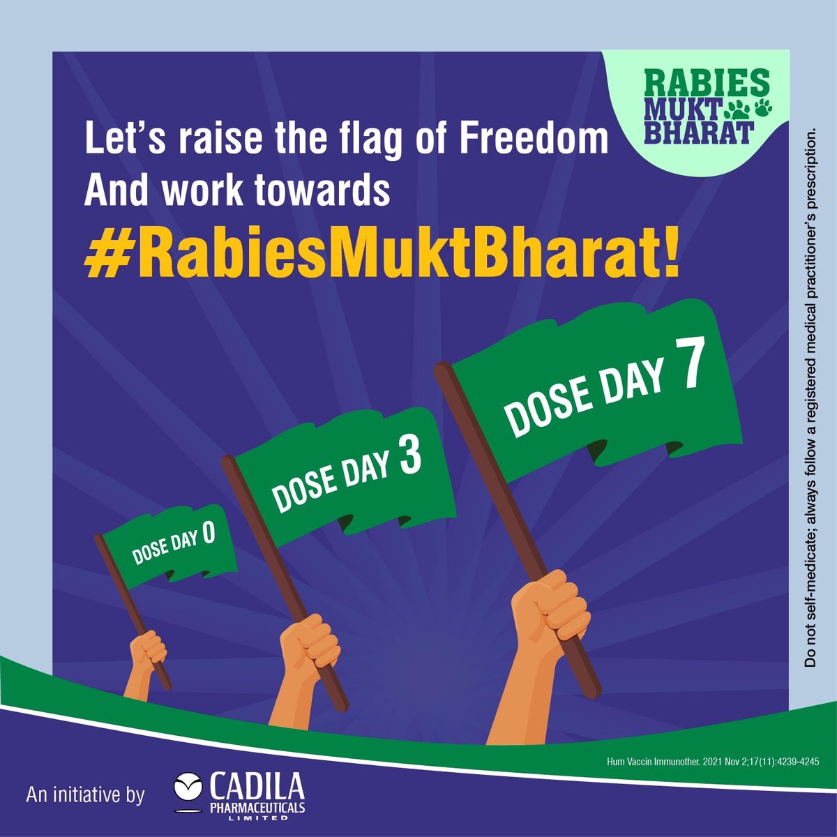Rabmuktbharat's tweet photo. Together we stand strong with 3 shots. 
For more information about 3 dose anti-rabies vaccine please consult your doctor.
#rabiesmuktbharat #rabies #animals #vaccine #3dose https://t.co/fDBN1ZQCip