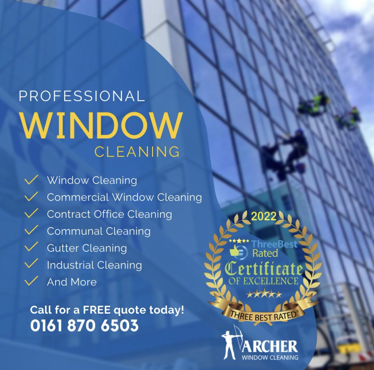 WindowCleanManc's tweet image. ⭐️ COMMERCIAL WINDOW CLEANING SPECIALISTS ⭐️

We provide Free Quotes - ☎️ 0161 870 6503
#Manchester #Bolton #Warrington @ManchesterRTs @ILoveMCR @urbanbubbleUK @ScanlansLLP @BuryRT @sterlingbury