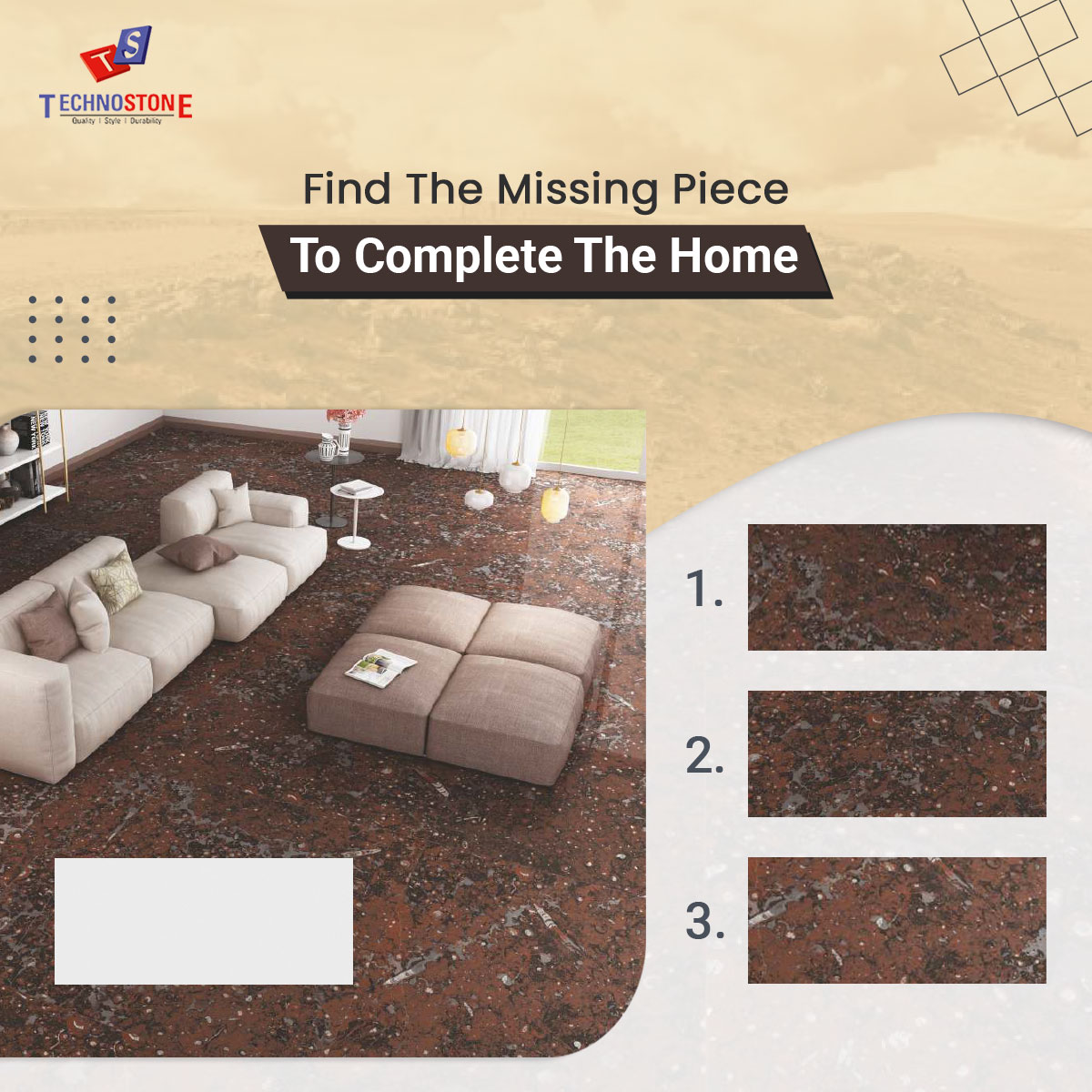 TechnostoneIN's tweet image. Beautiful tiles complete the look of your house.
Complete your home's puzzle with our stylish selection - Find the missing piece with the Simpolo tiles collection!

#Simpolo #SimpoloCollection #TilesCollection #TechnoTiles #Technostone #Puzzle #FindTheMissingPiece #CommentNow