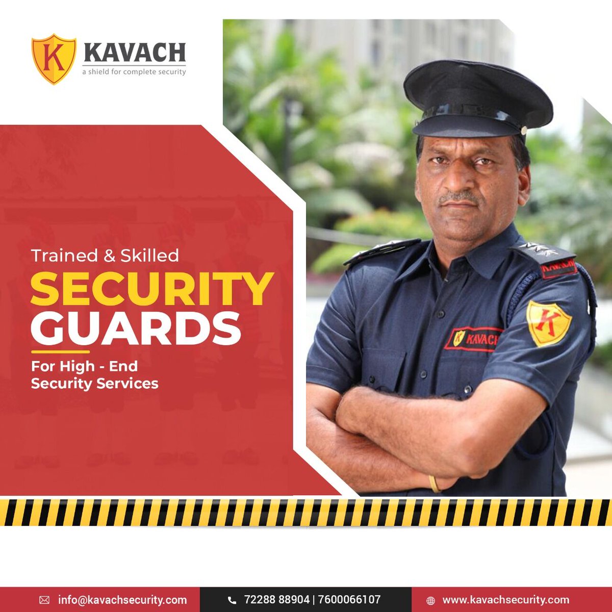 Let's put safety first! 
Kavach Global Konnects Pvt Ltd

Call: +91 9898144606, +91 7228888904
Website: bit.ly/3Ycdt8S

#securityguardservices #securitytraining #training #bodyguards #Kavach #securityservices #securitysolutions #securityconsulting