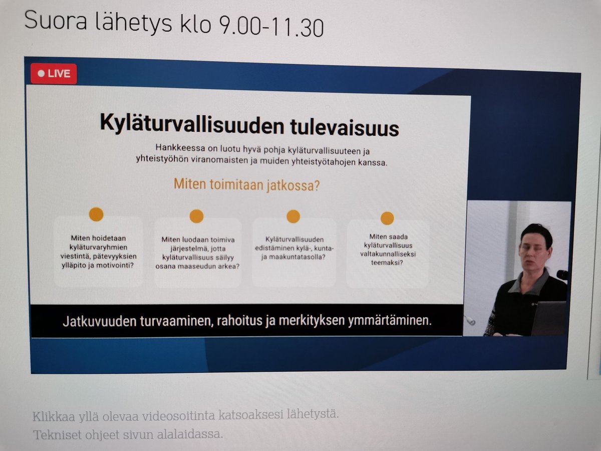 Miten turvallisuus säilyy osana maaseudun arkea? Nosti esille kyläturvallisuuskoordinaattori Mira Koponen Turvallisuus osana hyvinvointia- tilaisuus 1.3.2023. #kyläturvallisuus #kuntatv