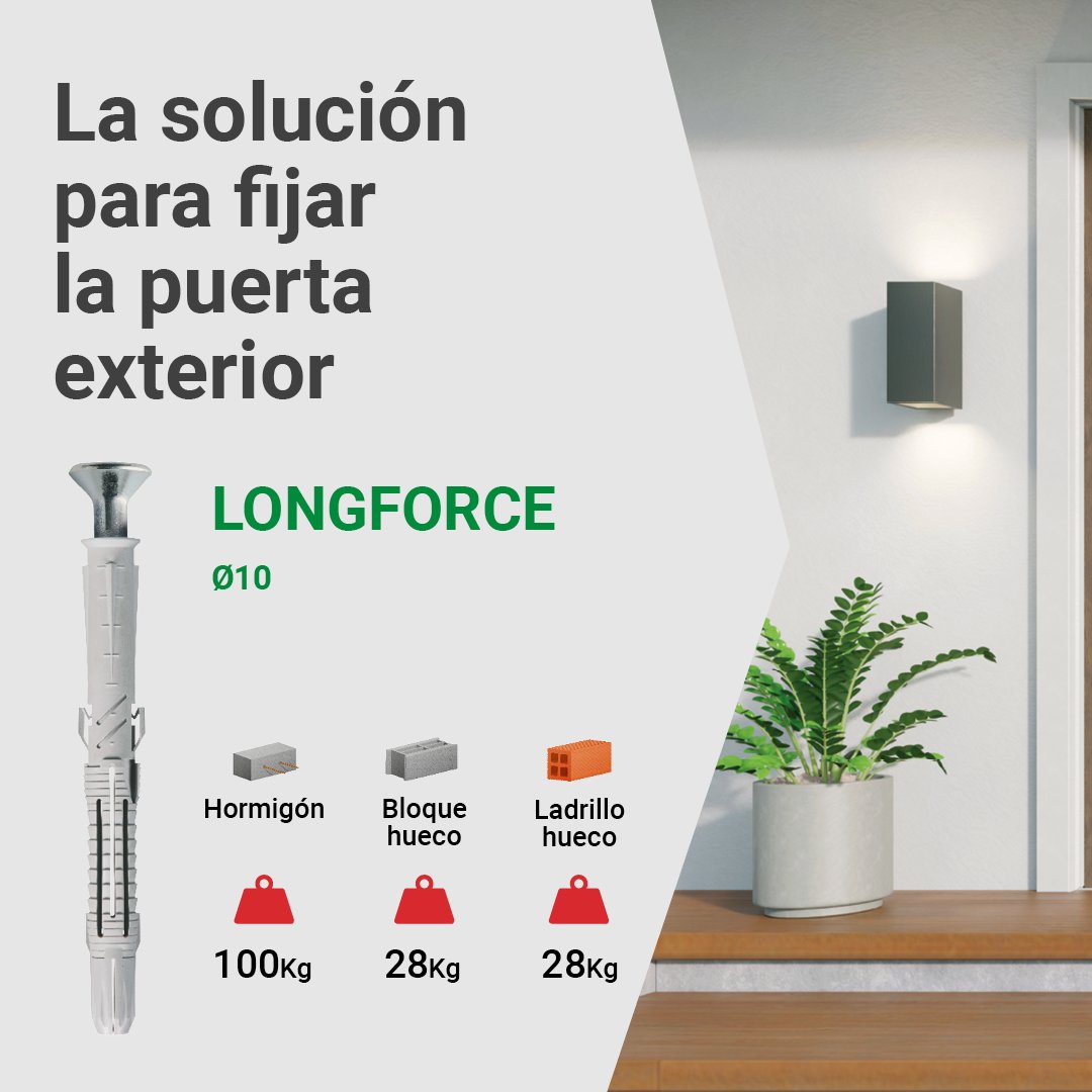 REDHEADIberia's tweet photo. 👍Taco largo de nailon LONGFORCE de alto rendimiento multimaterial huecos y macizos y piezas grandes de madera.
La solución para fijar #rasteles de madera para revestimientos exteriores hasta 90mm de espesor #marquesina #ventanas #puertas #portones
#redhead #ITWConstructionIBERIA https://t.co/5mLmxfitgR