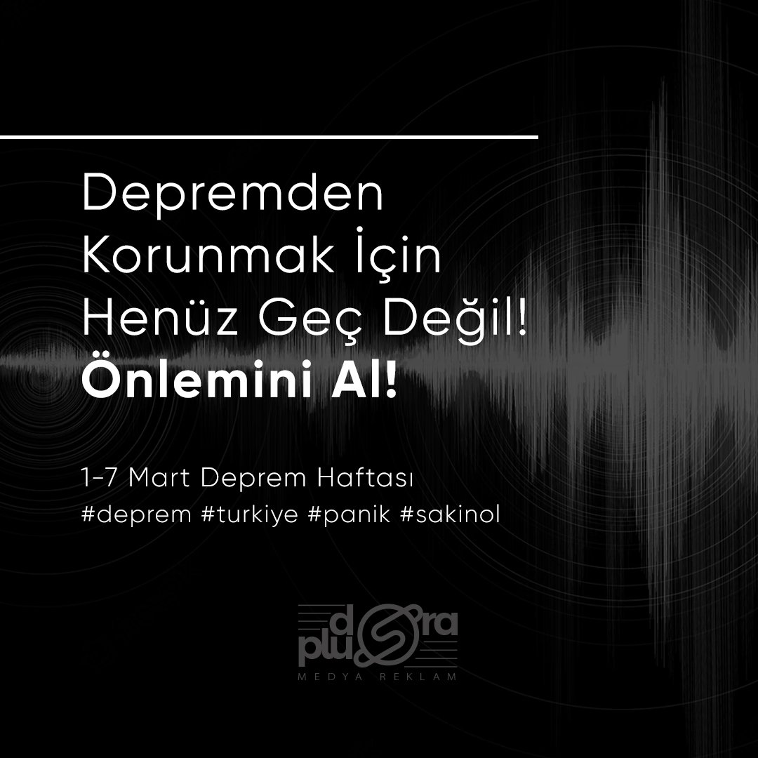 Depremden Korunmak İçin Henüz Geç Değil. Önlemini Al!
<a href="/doraplusmedya/">doraplusmedya</a>
1-7 Mart 2023 Deprem Haftası...
#deprem #türkiye #depremhaftası