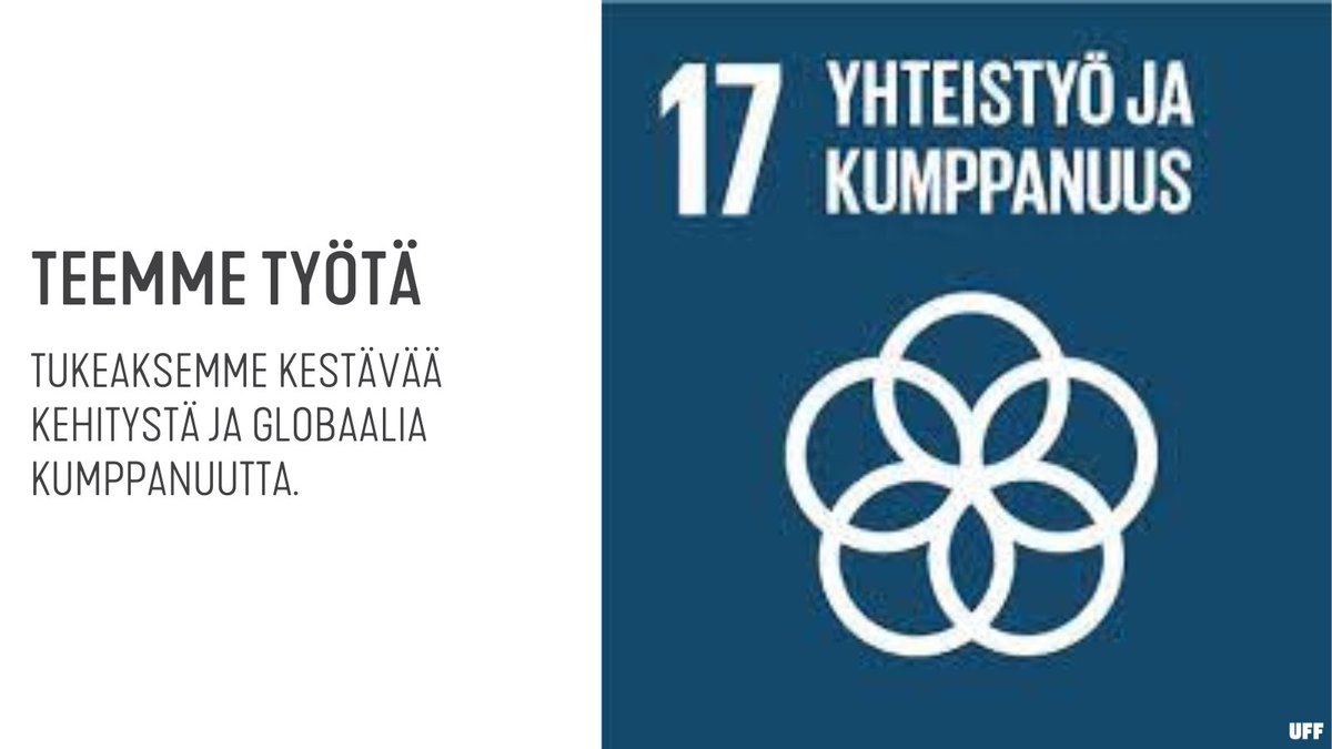 Teemme työtä tukeaksemme kestävää kehitystä ja globaalia kumppanuutta. Kehitysyhteistyömme perustana on elinikäisen oppimisen tukeminen koulutuksen, ympäristön kestävän kehityksen ja taloudellisen toimeentulon kehityksen kautta.

#SDG17 #kehitysyhteistyö