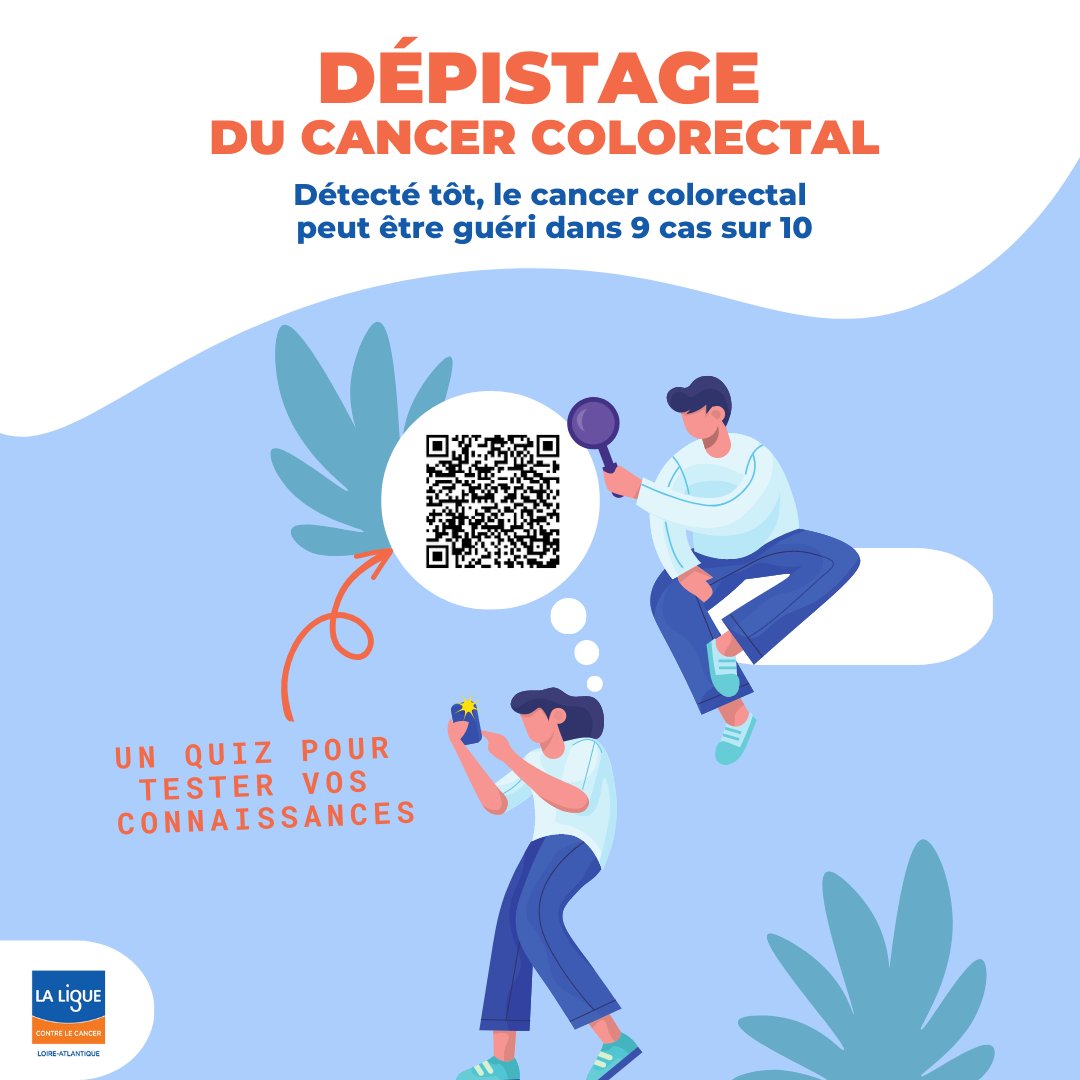 Aujourd'hui, 1er mars, s'ouvre le mois de promotion du dépistage 🔎du cancer colorectal : #MarsBleu2023
Qui est concerné ? À partir de quel âge ? A qui demander un kit de dépistage ? Participez au quiz de la Ligue pour  tout savoir : form.dragnsurvey.com/survey/r/7cbe7…
