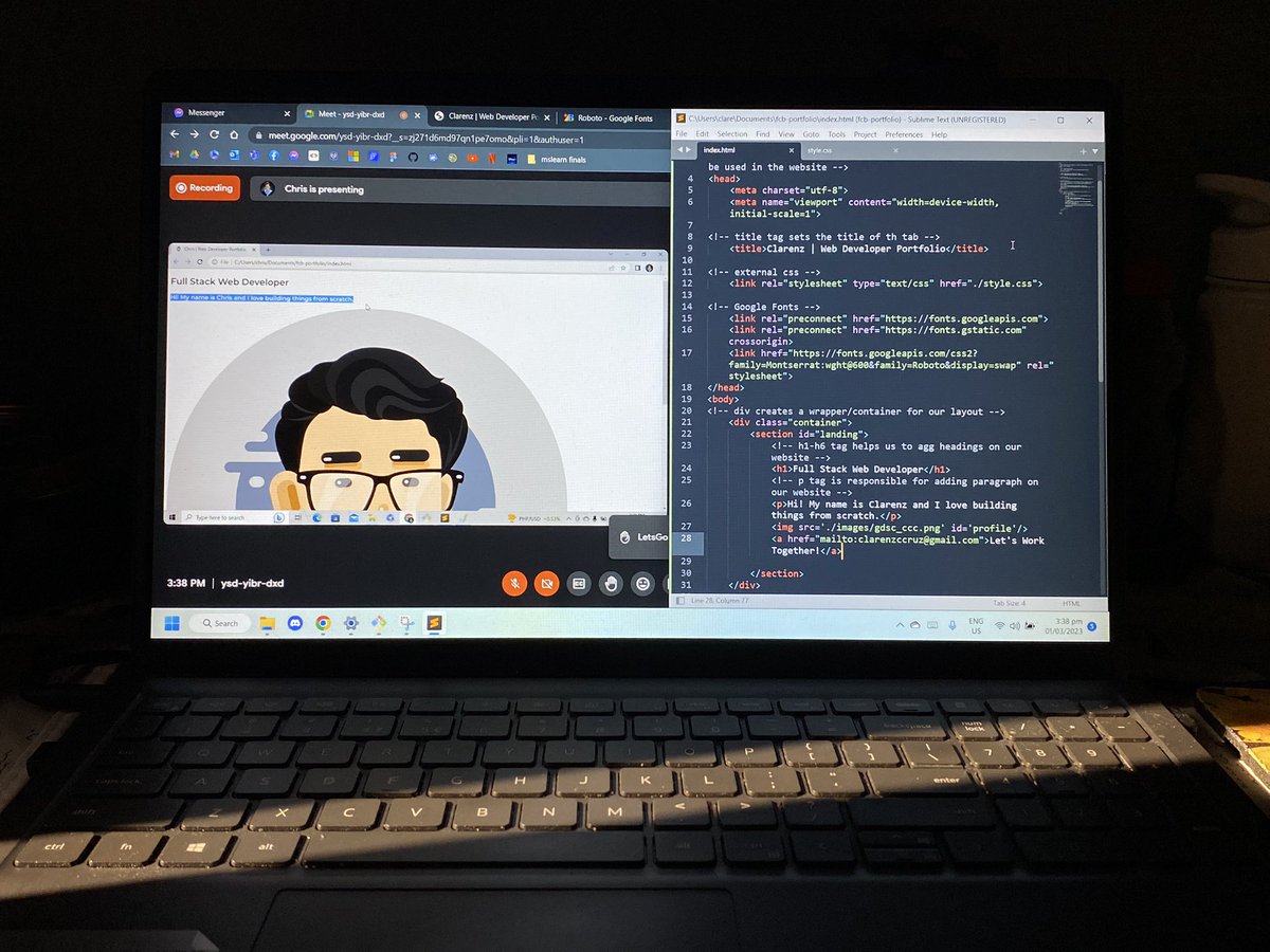 clarenzccruz's tweet image. Starting my Web Developer Portfolio with @zuittco 

#Zuitt #FreeCodingBootcamp