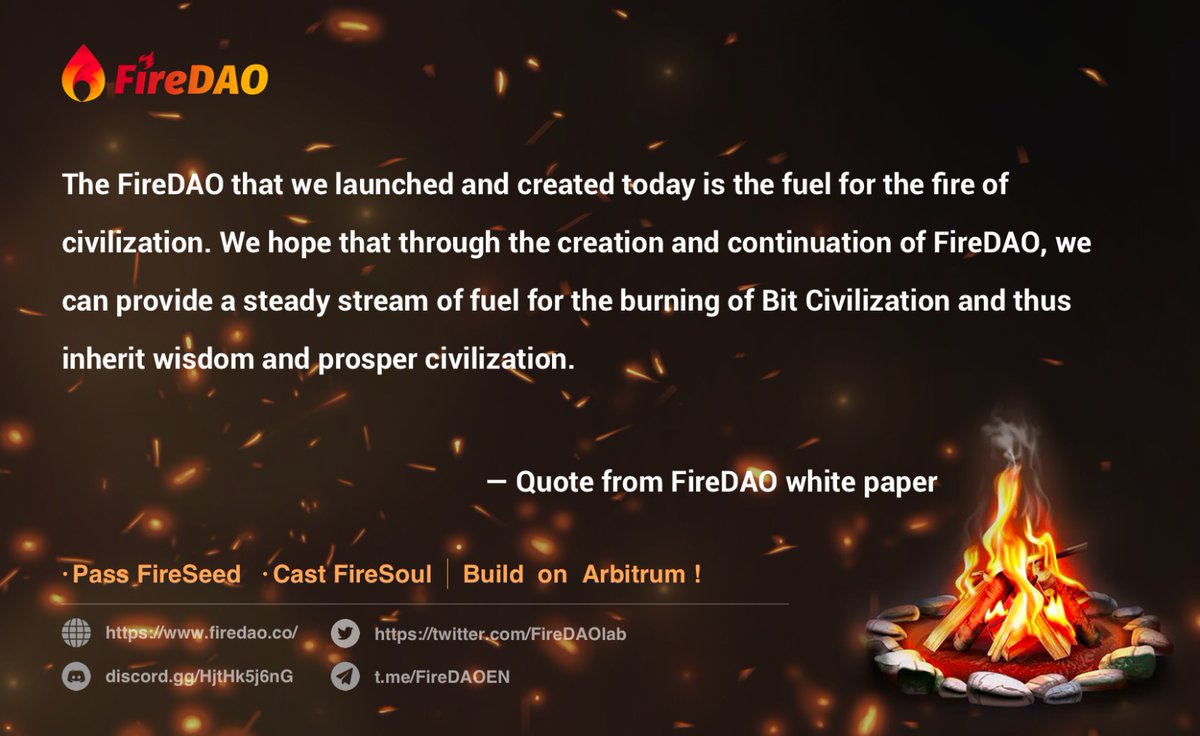 FireDAORussian's tweet image. 🔥[Белая книга 1.3-2] Создание FireDAO не случайно, и его миссия вдохновляет бесчисленное количество сторонников децентрализации на борьбу за лучшее будущее. Надеюсь, ты в деле.
#FireDAO🔥
#Arbitrum 
forum.firedao.co/index.php?topi…