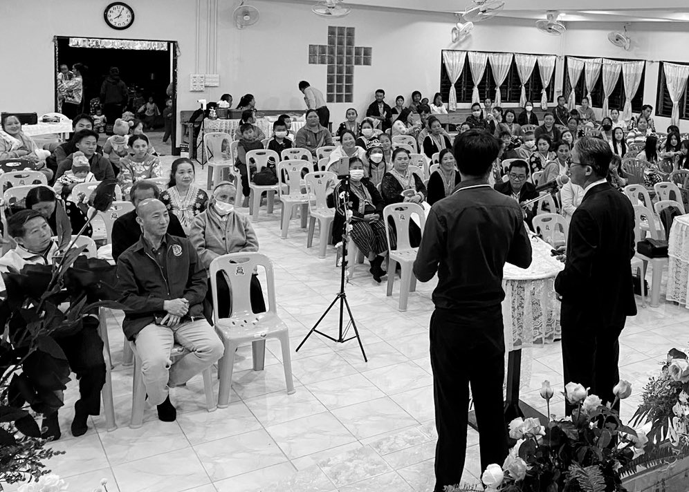 adventistasia's tweet photo. Spiritual inspiration at Khusanai Church in Northern Thailand! Let’s pray for Elder Tran Khoi's presentation about Jesus and the Advent Message. Experience the power of faith and community. #KhusanaiChurch #NorthernThailand #Jesus #AdventMessage #Faith #Community @adventistchurch https://t.co/lF7iZPTA2z