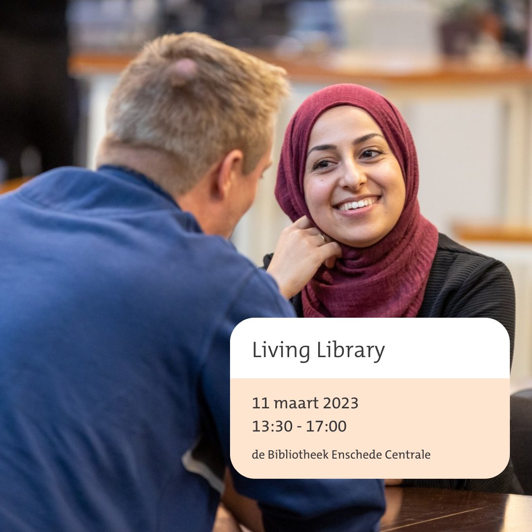 In de #LivingLibrary op 11 maart lees je geen boeken, maar mensen. Interessante mensen, die je in het dagelijks leven niet snel spreekt. Durf jij je #vooroordelen op zij te zetten en het gesprek aan te gaan?

Kijk voor meer informatie op onze website 👉bit.ly/3E04Y9Y