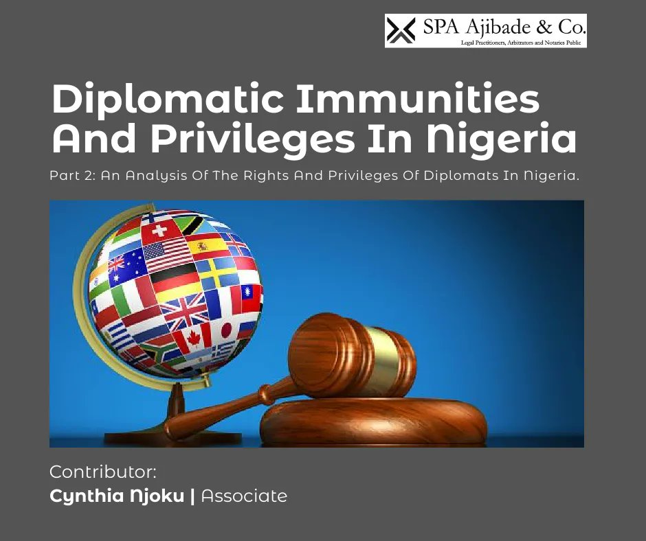 SPA_Ajibade's tweet photo. This article focuses on the origins, development, scope and concept of Diplomatic Immunity in Nigeria. We hope you find it helpful.
Click the link to read the full piece: https://t.co/nSeM5K7kAm
#diplomats #ambassadors #privileges #immunities https://t.co/evVUlp62li