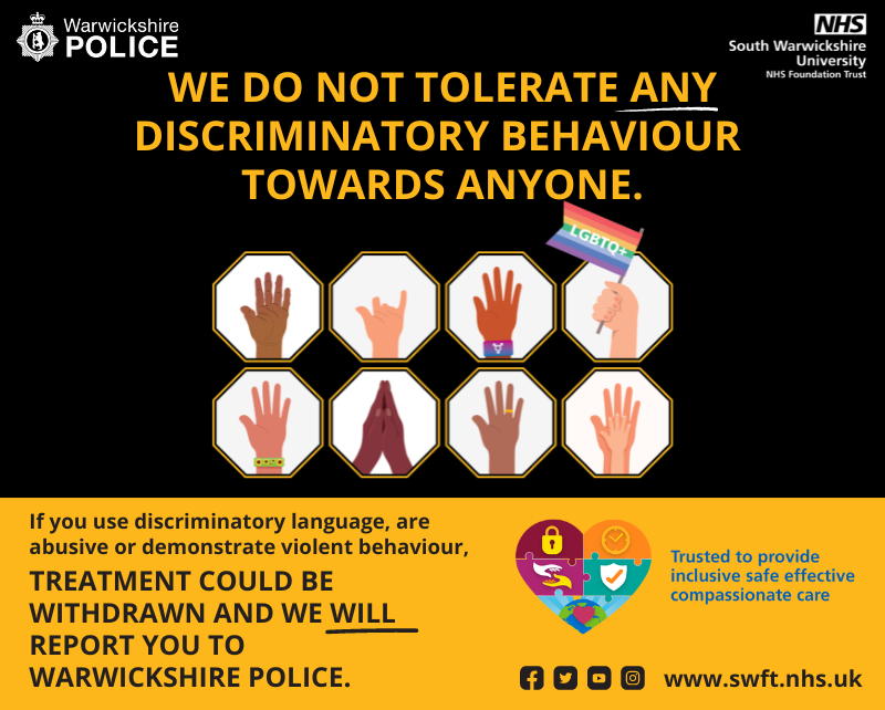  nhsswft on twitter we do not tolerate any discriminatory behaviour