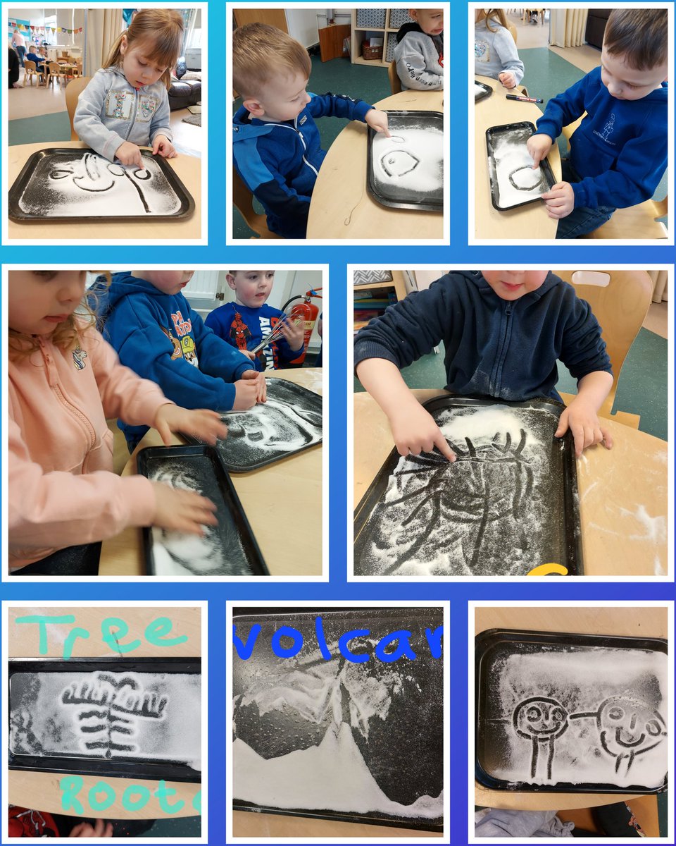 Practising our mark making using salt.  Lots of great discussion and fantastic finger control.✏️⭐️